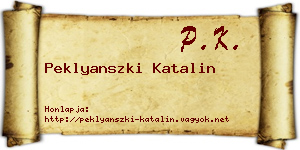 Peklyanszki Katalin névjegykártya